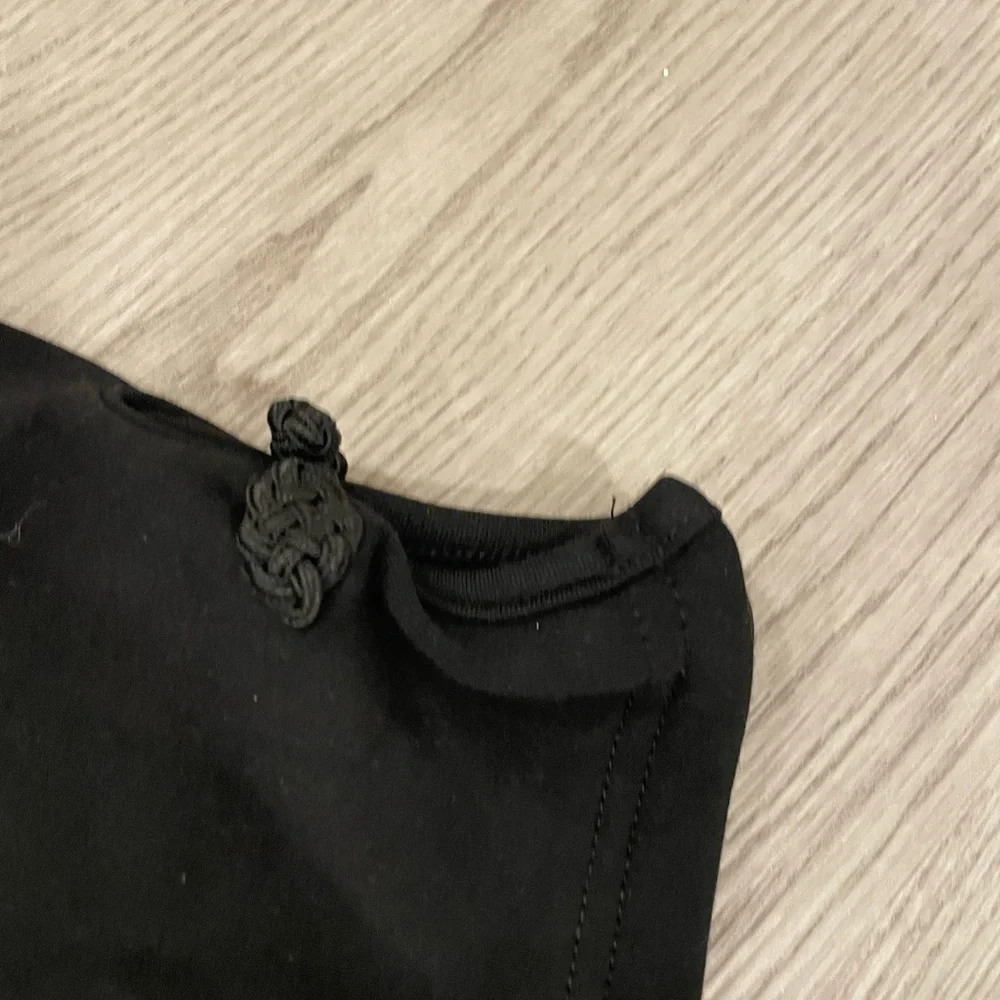 OGL Mandarin Collar Frog Button Brami Top Limited Edition Black Size L NWT - Picture 3 of 4